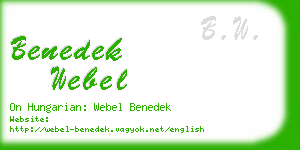 benedek webel business card